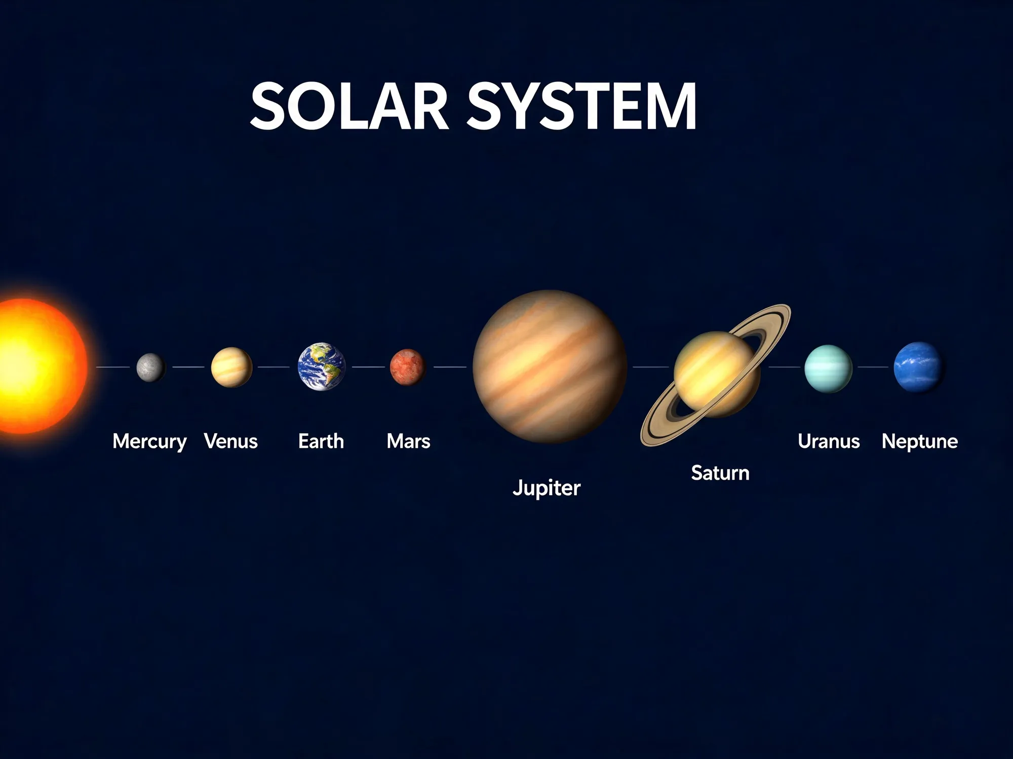 Infographie « Solar System » : huit planètes dans l'ordre depuis le Soleil, avec légendes